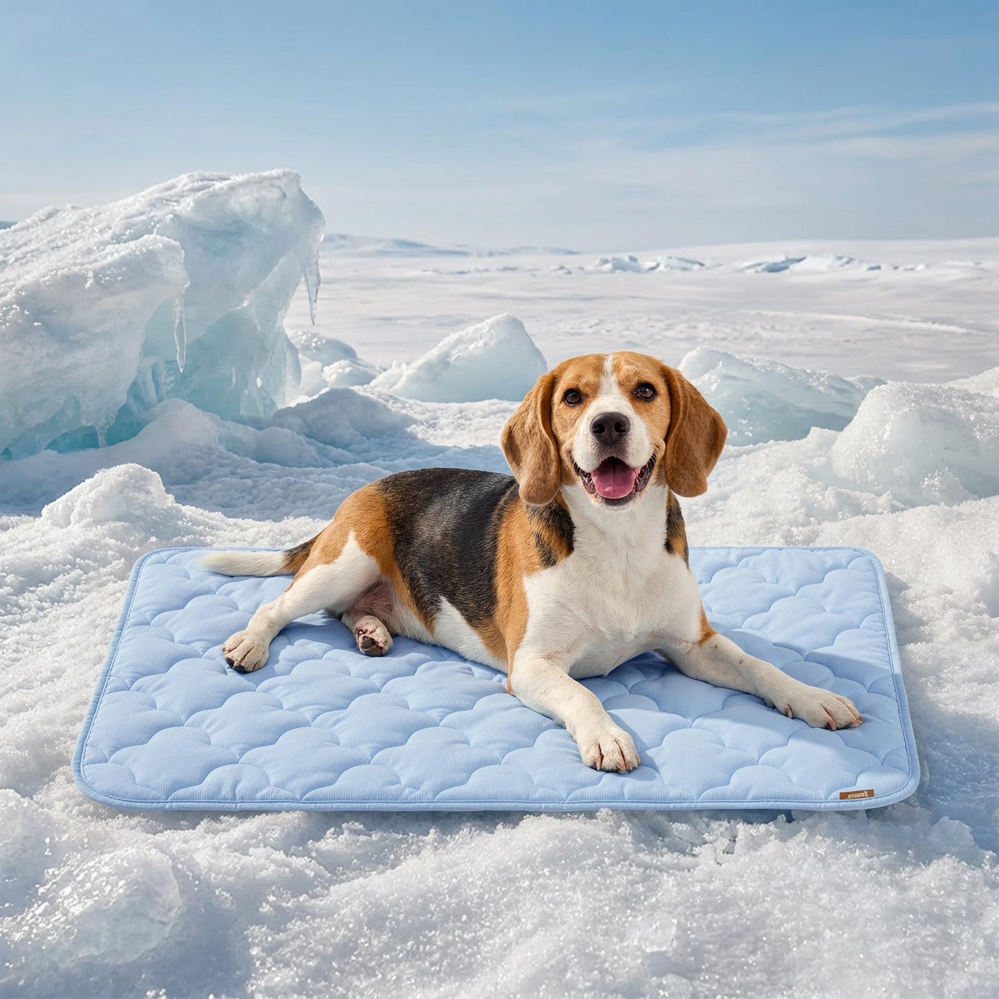 ZOMISIA Dog Cooling Mat for Extra Large Dogs, Q-Max>0.5 Thin Breathable Crate Pad for Pet, Portable Washable Kennel Pad for Summer Outdoor, 41x27, Blue