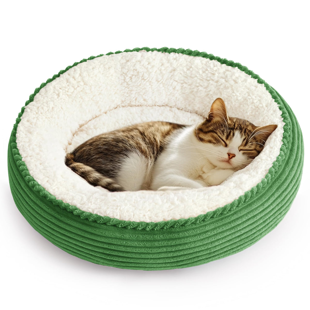 Love's cabin Round Donut Cat and Dog Cushion Bed, 20in Bed for Cats or Small Dogs, Anti-Slip & Water-Resistant Bottom, Super Soft Durable Fabric Pet Beds, Washable Luxury Cat & Dog Bed Gray