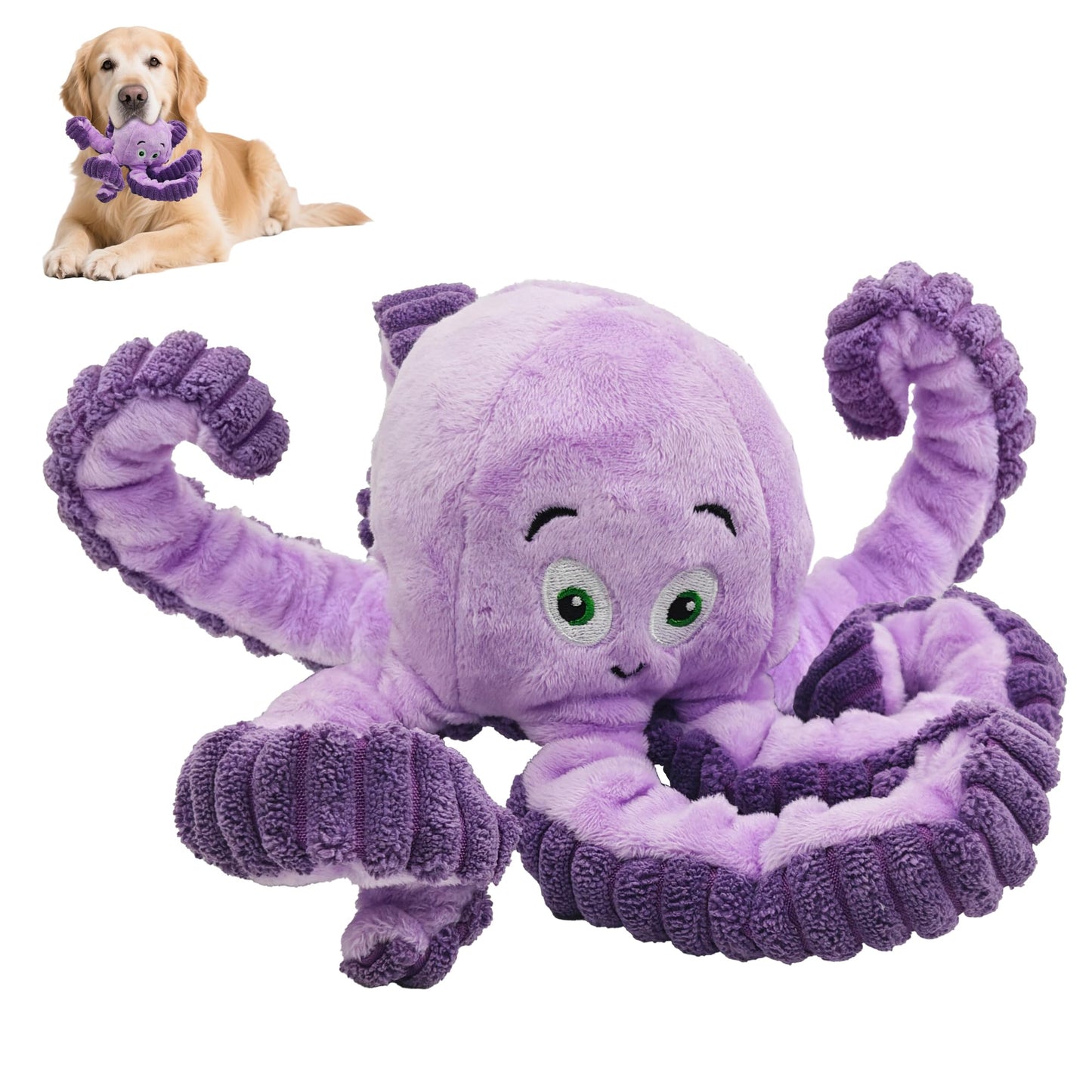 Squeaky Dog Toys, Stuffed Large Dog Toys to Keep Them Busy, Interactive Plush Chew Toys with Crinkle Paper, Tough Pet Animal Toys for Small Medium Large Dogs - Platypus