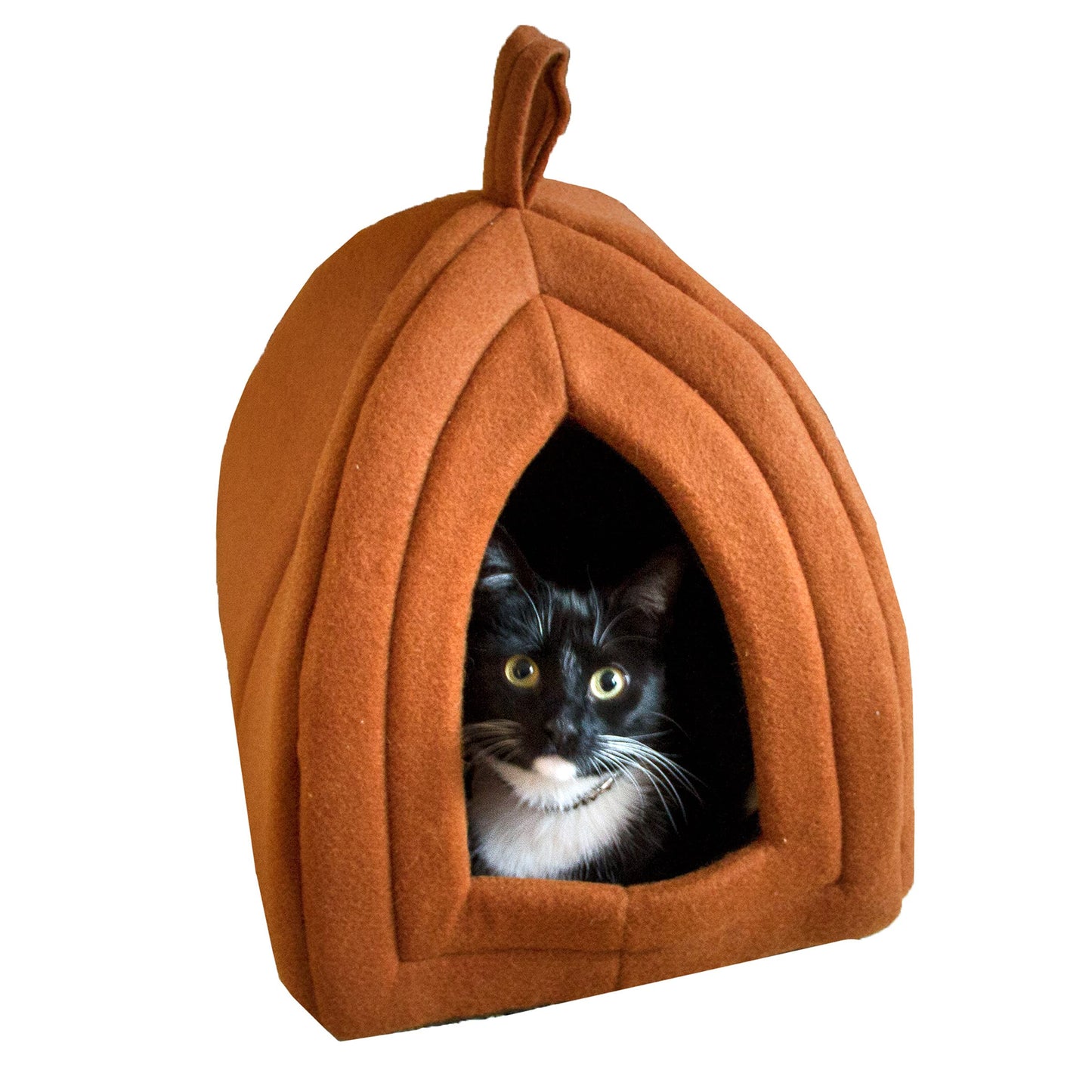 Cat House Indoor Cat Bed with Removable Foam Cushion, Plush Cat Tent Bed for Small Pets, Comfortable Cozy Hideaway for Cats, Kittens, Rabbits, Guinea Pigs, Ferrets, Hedgehogs, by PETMAKER (Blue)