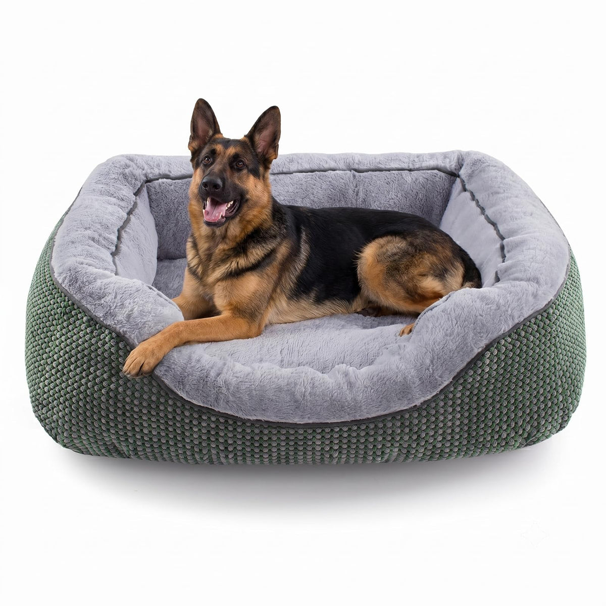 INVENHO Medium Dog Beds for Medium Dogs Washable, Rectangle Dog Bed Medium Size Dog, Orthopedic Dog Bed, Warming Soft Calming Sleeping Puppy Bed Durable Pet Bed with Anti-Slip Bottom M(30"x24"x9")