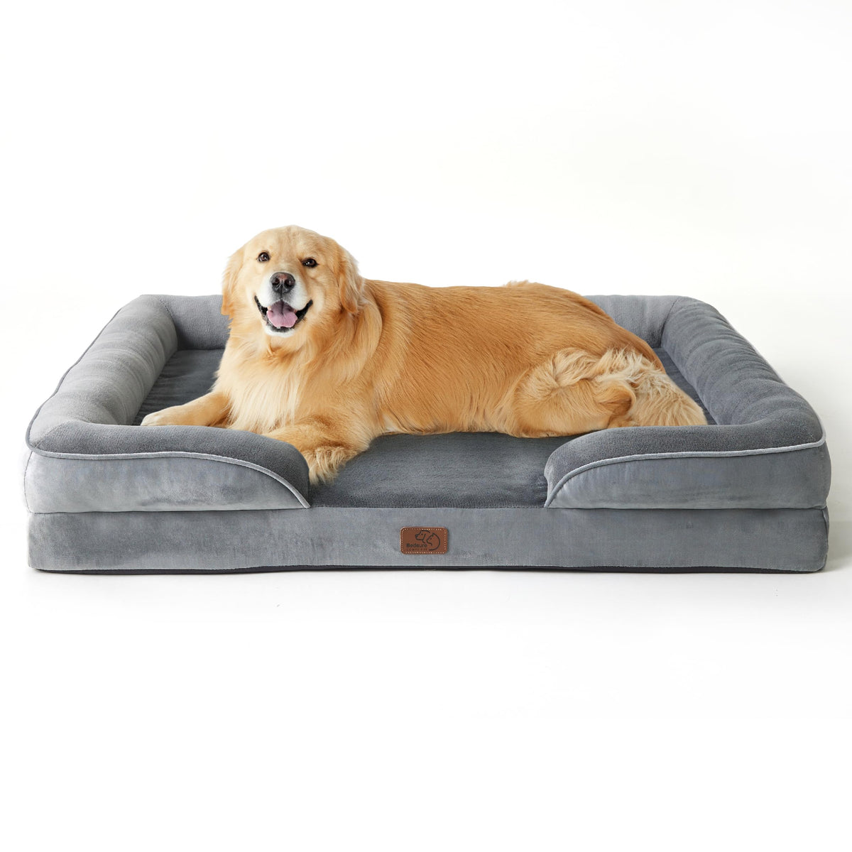 Bedsure Orthopedic Dog Bed Medium Size Dogs - Washable Small Medium Dog Cat Bed Waterproof, Comfort Cats Couch Sofa with Washable Removable Cover, Pets Bed with Nonskid Bottom, Grey, 28"