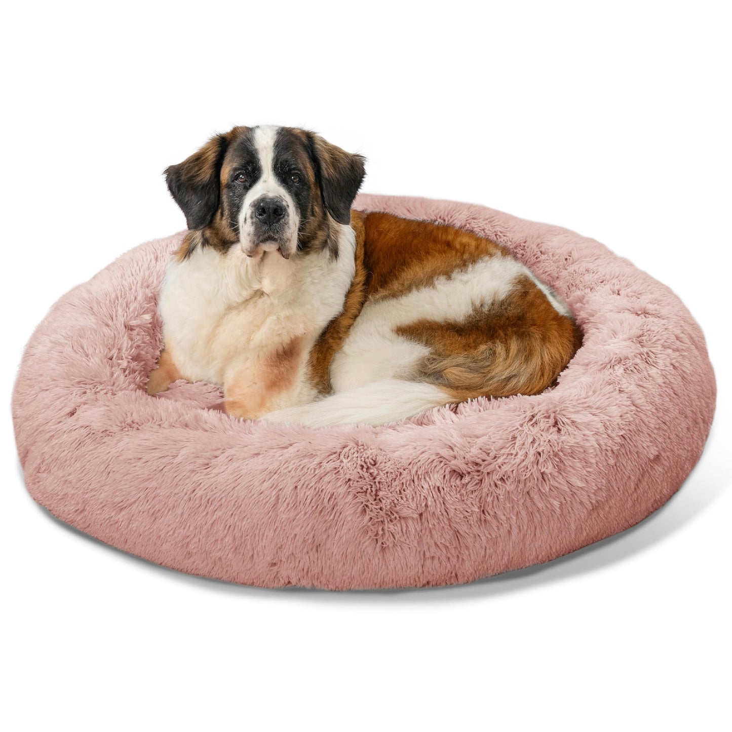 Best Friends by Sheri The Original Calming Donut Dog Bed for Small Dogs up to 25 lbs, Shag Faux Fur, Frost Gray, 23" x 23"