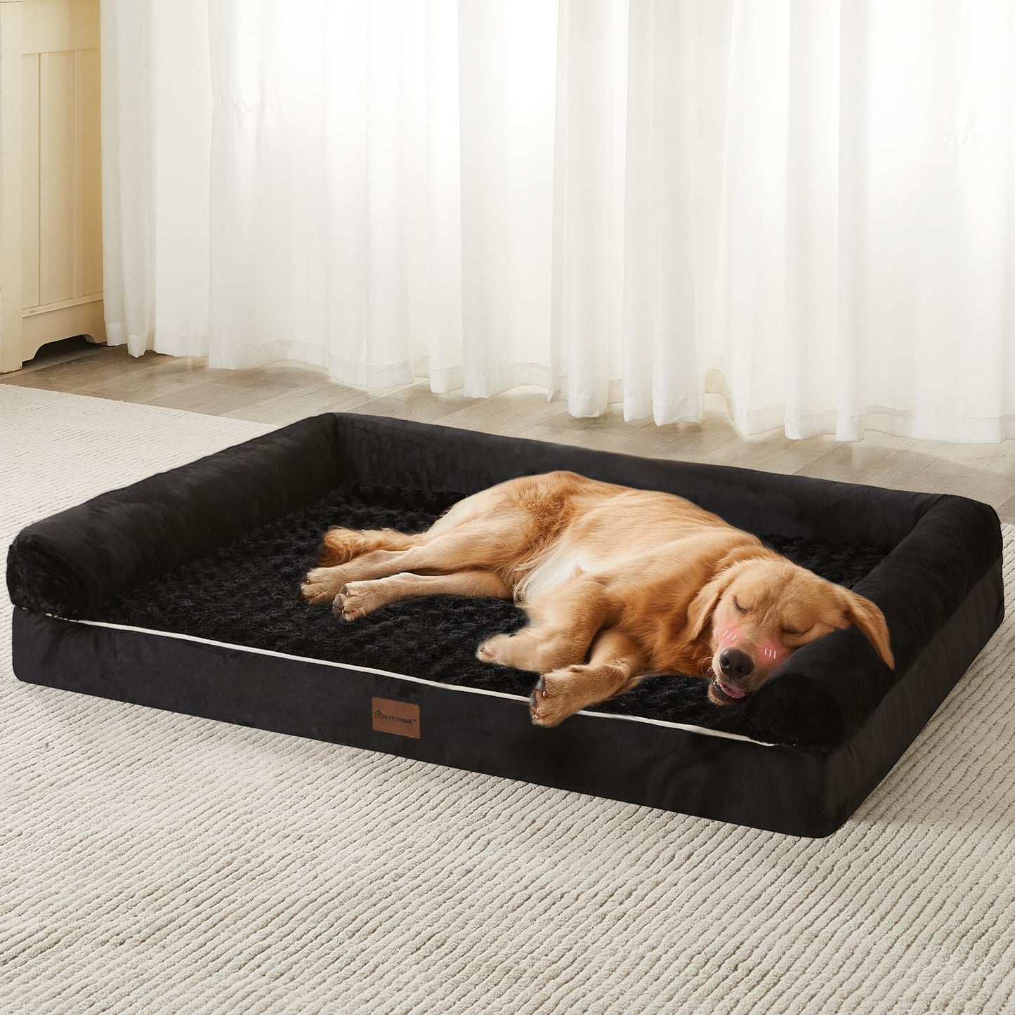 BFPETHOME Orthopedic Washable Dog Beds Large Sized Senior Dog for Comfy Sleeping with Removable Cover, Waterproof Big Soft Pet Couch Bed for Dogs Relax