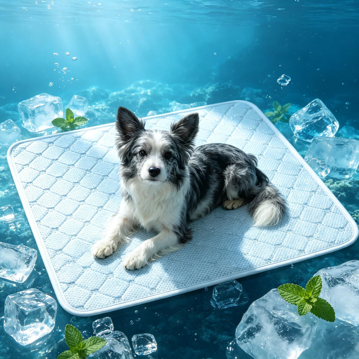 Pet Cooling Mat Scratch Resistant QMAX>0.5 Instant 6-12°F Drop No Water or Electricity Needed Self Cooling Crate Mat for Bed, Floor, Car Travel Indoor Outdoor Summer Use Light Blue 24" x 18"