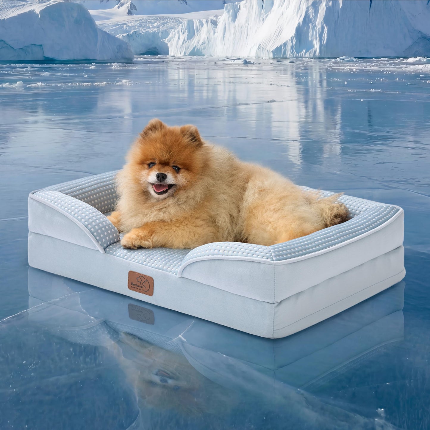 Bedsure Orthopedic Dog Bed Medium Size Dogs - Washable Small Medium Dog Cat Bed Waterproof, Comfort Cats Couch Sofa with Washable Removable Cover, Pets Bed with Nonskid Bottom, Grey, 28"