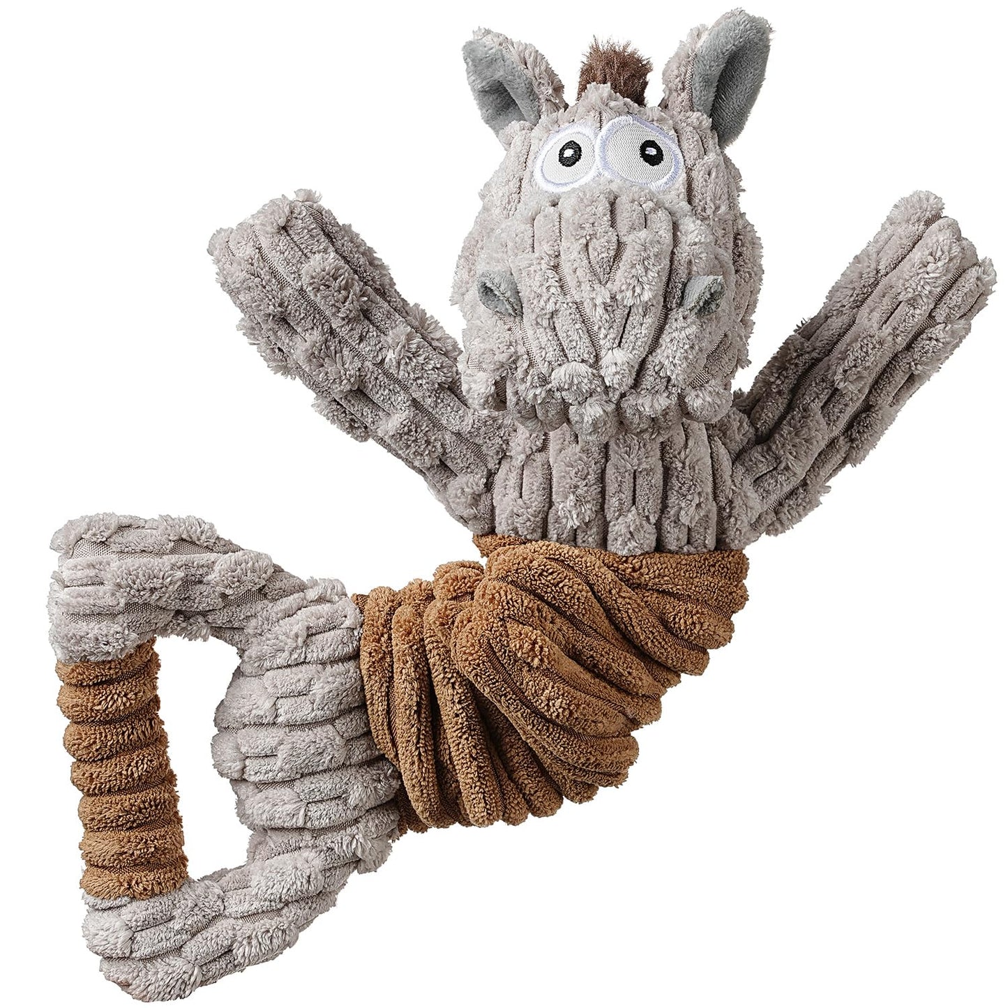 Tug of War Dog Toy, Crinkle Dog Toys for Large Dog, Soft Dog Plush Toy with Squeaky, Stuffed Animal for Dogs (Tug Series, Donkey)