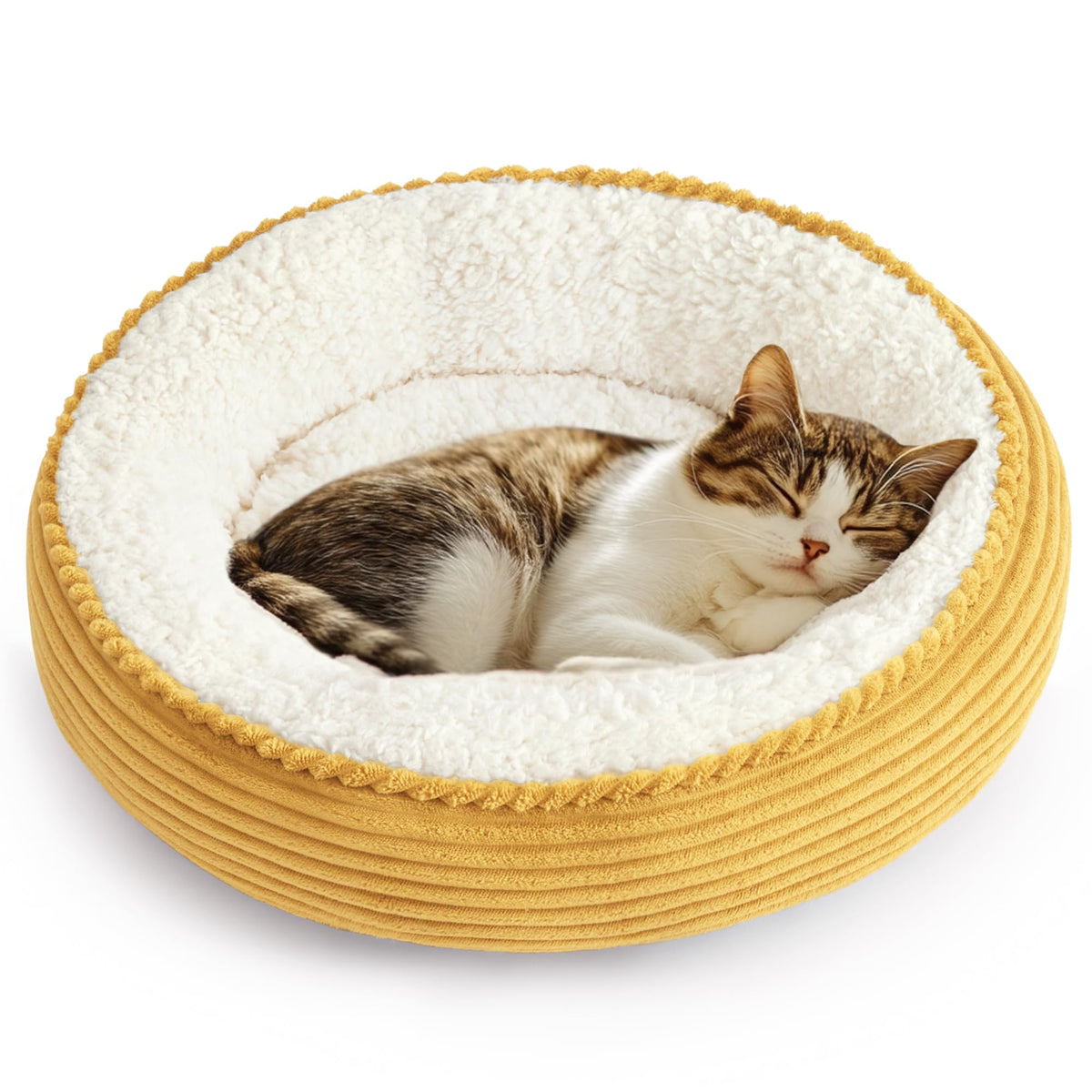 Love's cabin Round Donut Cat and Dog Cushion Bed, 20in Bed for Cats or Small Dogs, Anti-Slip & Water-Resistant Bottom, Super Soft Durable Fabric Pet Beds, Washable Luxury Cat & Dog Bed Gray