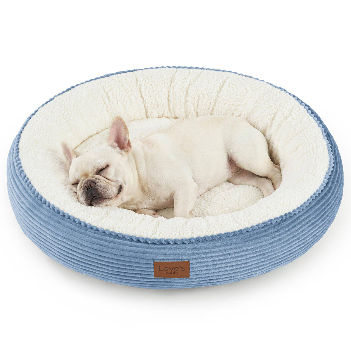 Love's cabin Round Donut Cat and Dog Cushion Bed, 20in Bed for Cats or Small Dogs, Anti-Slip & Water-Resistant Bottom, Super Soft Durable Fabric Pet Beds, Washable Luxury Cat & Dog Bed Gray