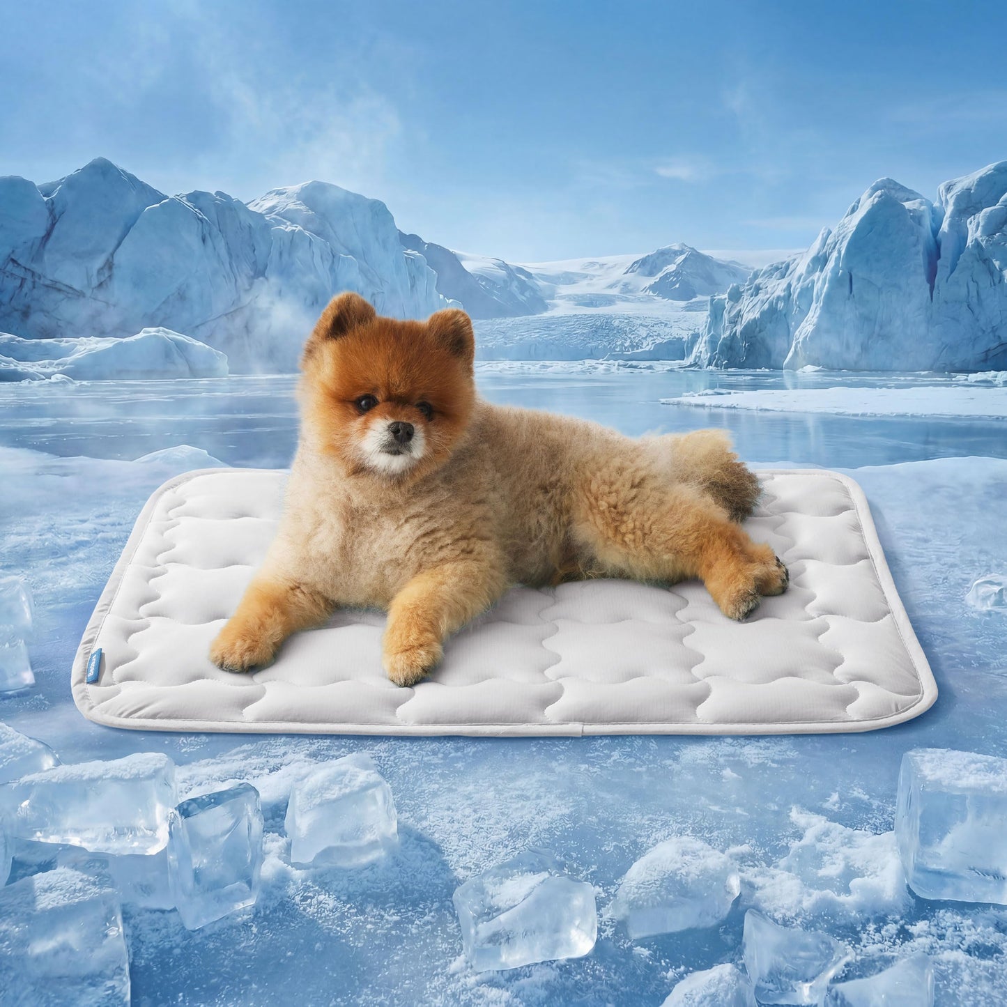 Bedsure Cooling Dog Mat Extra Large, Q-Max>0.5 XL Thin Breathable Cold Crate Pad for Pet, Portable Washable Kennel Bed for Summer Active Dog with Chill Soothing Fabric to Rapid Cooling, 41x28, Blue