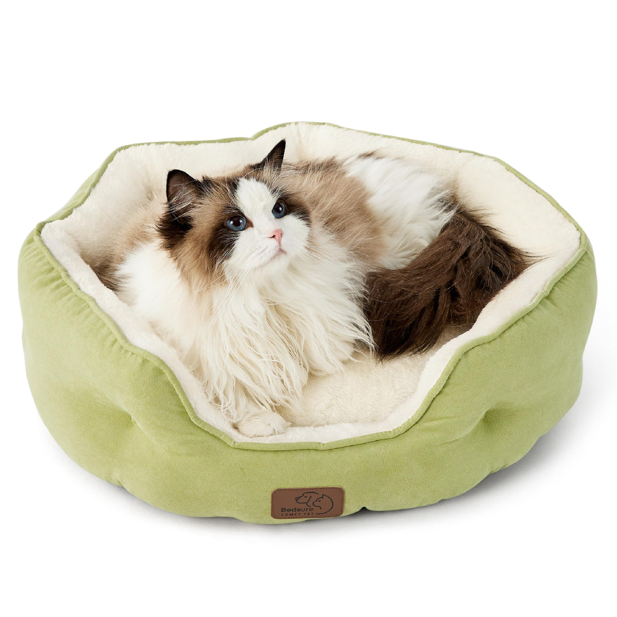 Bedsure Small Dog Bed Washable,Round Cat Beds for Indoor Cats,20in Came | Soft Plush Pet Bed,Dog Beds for Small Dogs for Puppy and Kittens,Anti-Slip Bottom,Easy to Clean