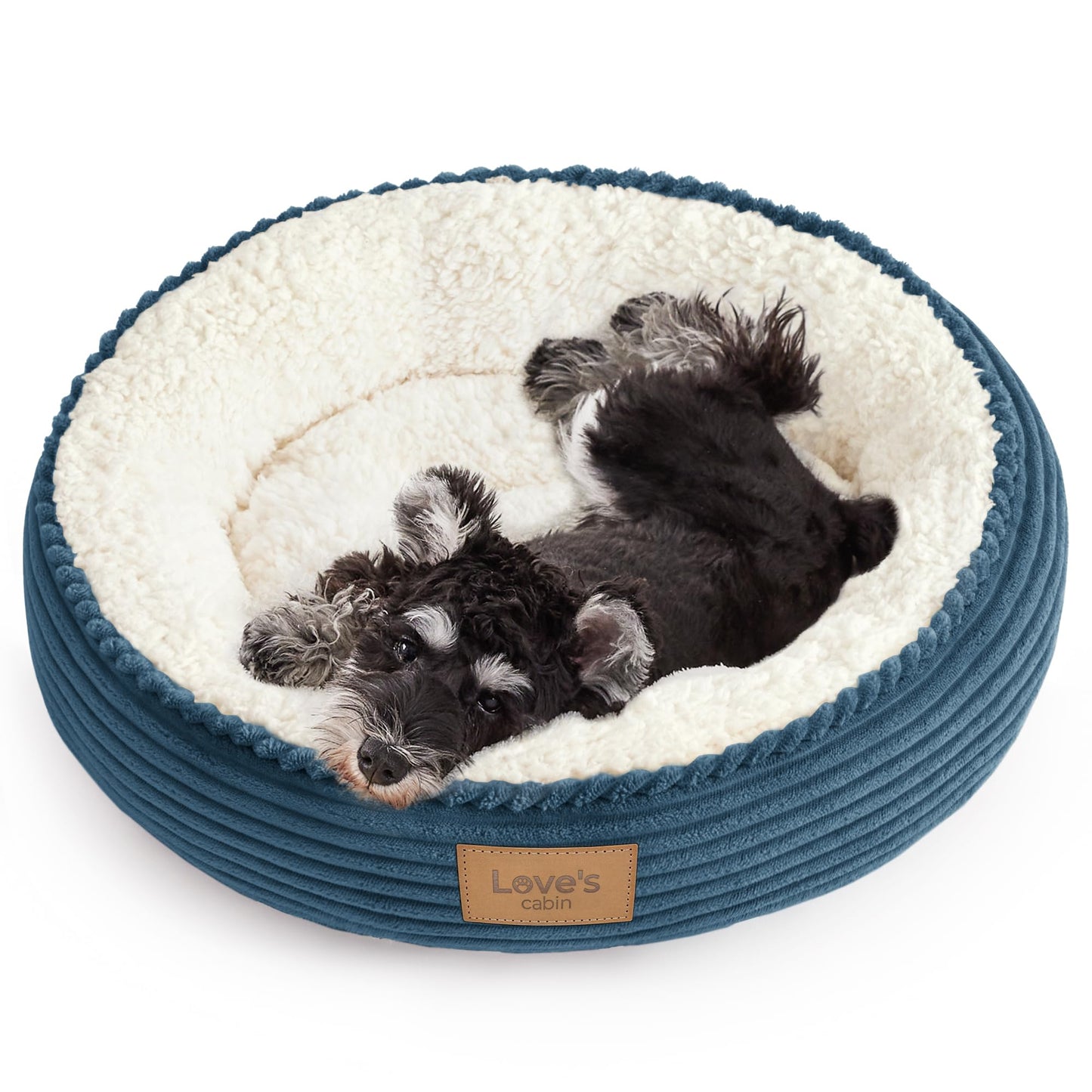 Love's cabin Round Donut Cat and Dog Cushion Bed, 20in Bed for Cats or Small Dogs, Anti-Slip & Water-Resistant Bottom, Super Soft Durable Fabric Pet Beds, Washable Luxury Cat & Dog Bed Gray