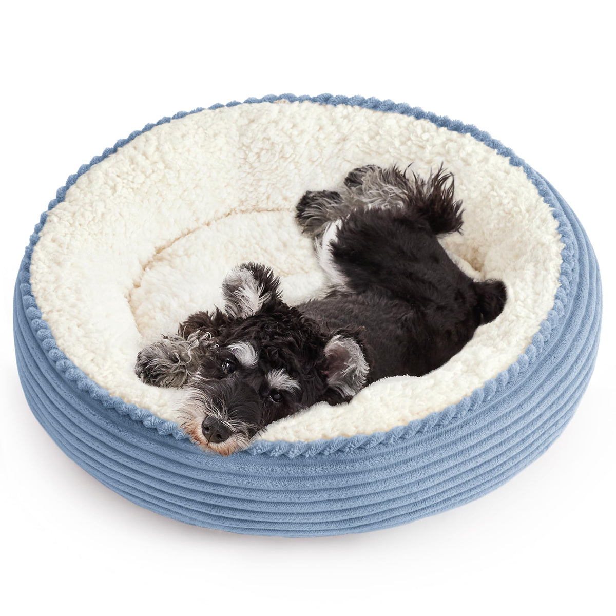 Love's cabin Round Donut Cat and Dog Cushion Bed, 20in Bed for Cats or Small Dogs, Anti-Slip & Water-Resistant Bottom, Super Soft Durable Fabric Pet Beds, Washable Luxury Cat & Dog Bed Gray