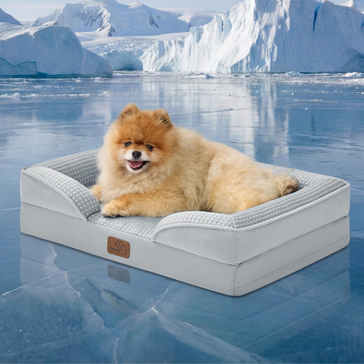 Bedsure Orthopedic Dog Beds Large Sized Dog - Washable Large Dog Cat Bed Waterproof, Comfort Dogs Couch Sofa with Washable Removable Cover, Pet Bed with Nonskid Bottom, Grey, 35"
