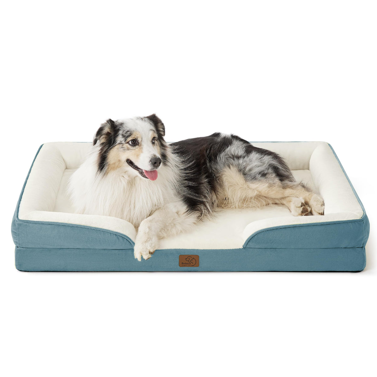 Bedsure Orthopedic Dog Bed Medium Size Dogs - Washable Small Medium Dog Cat Bed Waterproof, Comfort Cats Couch Sofa with Washable Removable Cover, Pets Bed with Nonskid Bottom, Grey, 28"