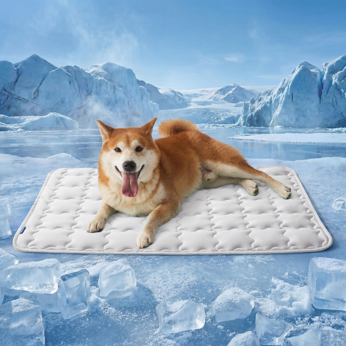 Bedsure Cooling Dog Mat Extra Large, Q-Max>0.5 XL Thin Breathable Cold Crate Pad for Pet, Portable Washable Kennel Bed for Summer Active Dog with Chill Soothing Fabric to Rapid Cooling, 41x28, Blue