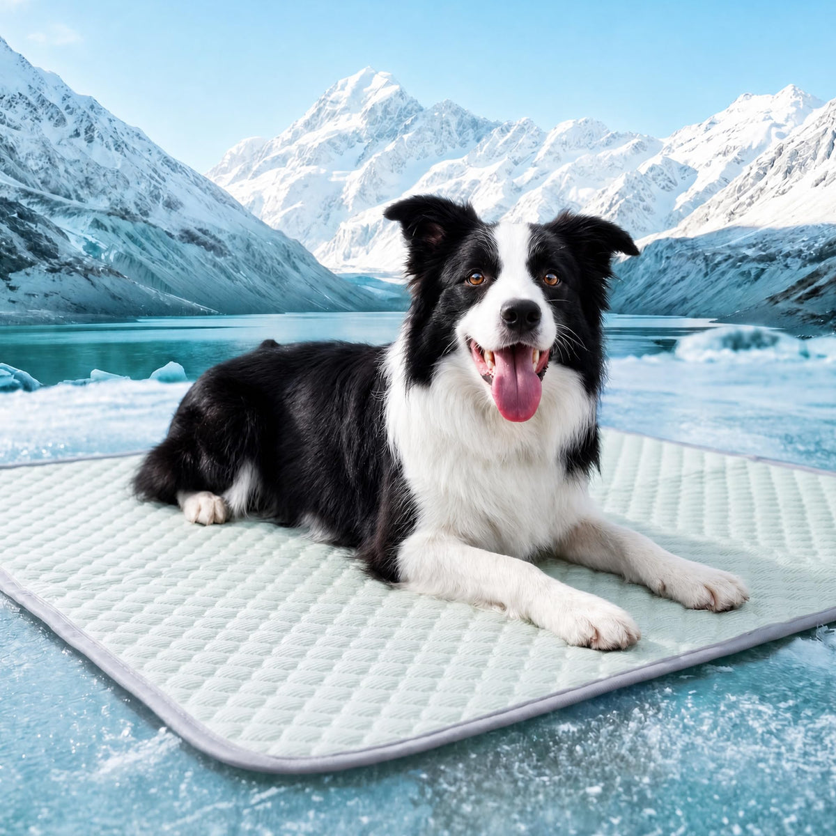 PatiencET Dog Cooling Mat, 22 x 28 in No-Gel Cooling Pad for Small Dogs, Puppies and Cats, Cool Touch Nylon Pet Mat, Washable Summer Dog Mat for Crate, Floor, Sofa, Car, Blue
