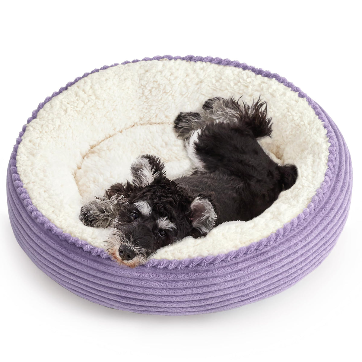 Love's cabin Round Donut Cat and Dog Cushion Bed, 20in Bed for Cats or Small Dogs, Anti-Slip & Water-Resistant Bottom, Super Soft Durable Fabric Pet Beds, Washable Luxury Cat & Dog Bed Gray