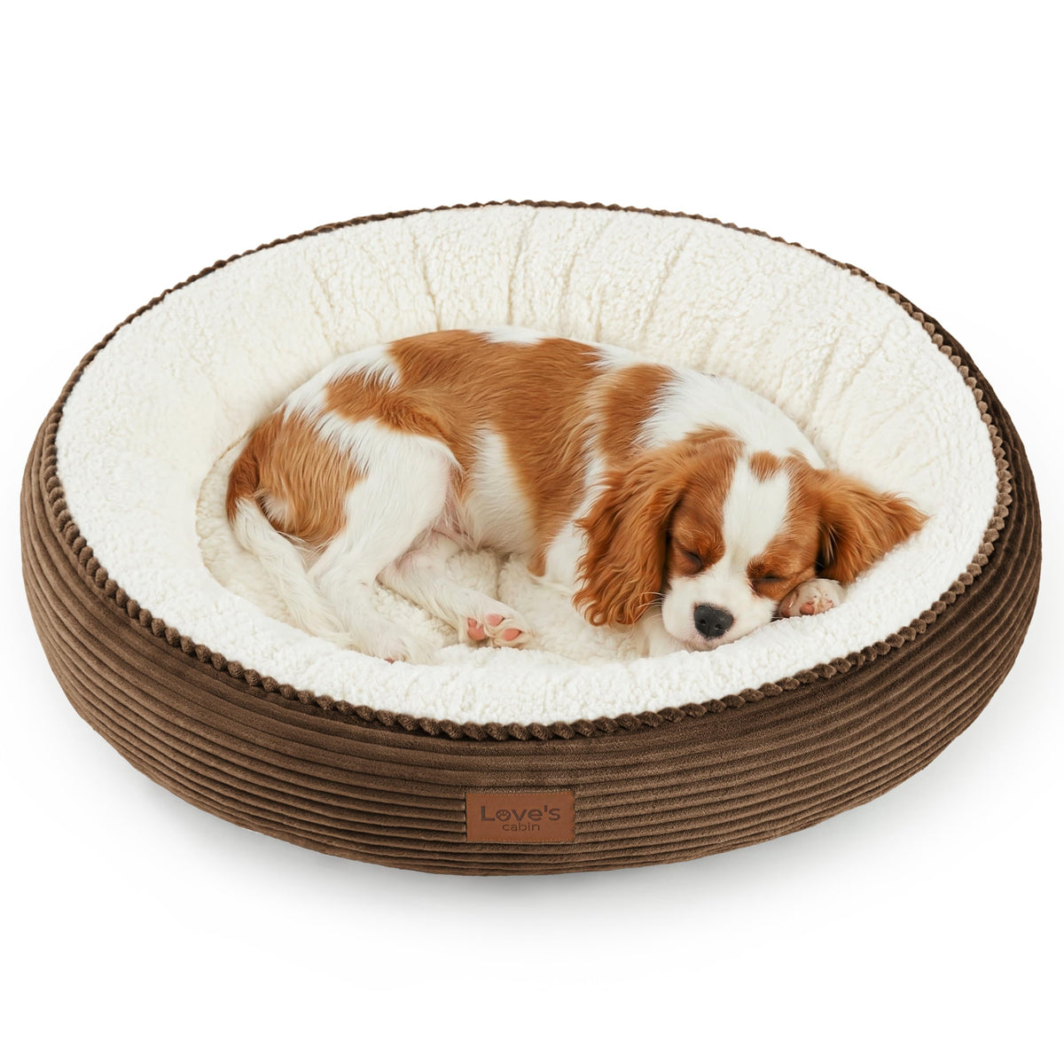 Love's cabin Round Donut Cat and Dog Cushion Bed, 20in Bed for Cats or Small Dogs, Anti-Slip & Water-Resistant Bottom, Super Soft Durable Fabric Pet Beds, Washable Luxury Cat & Dog Bed Gray