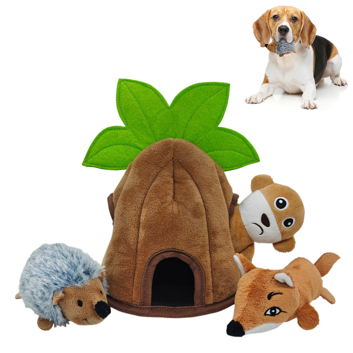Squeaky Dog Toys, Stuffed Large Dog Toys to Keep Them Busy, Interactive Plush Chew Toys with Crinkle Paper, Tough Pet Animal Toys for Small Medium Large Dogs - Platypus
