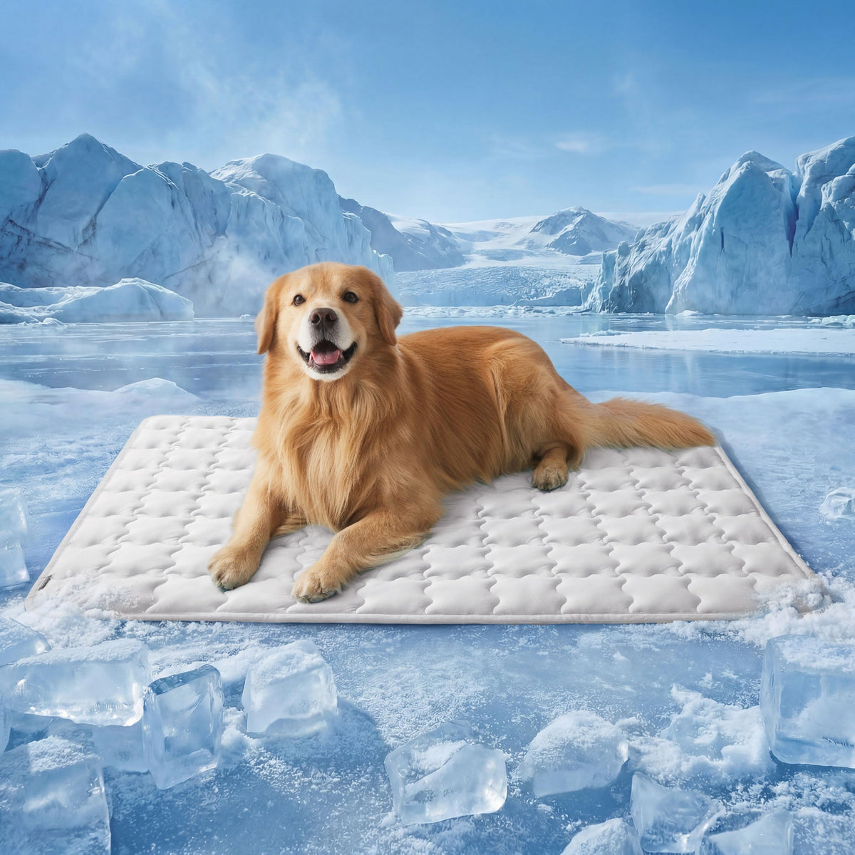 Bedsure Cooling Dog Mat Extra Large, Q-Max>0.5 XL Thin Breathable Cold Crate Pad for Pet, Portable Washable Kennel Bed for Summer Active Dog with Chill Soothing Fabric to Rapid Cooling, 41x28, Blue