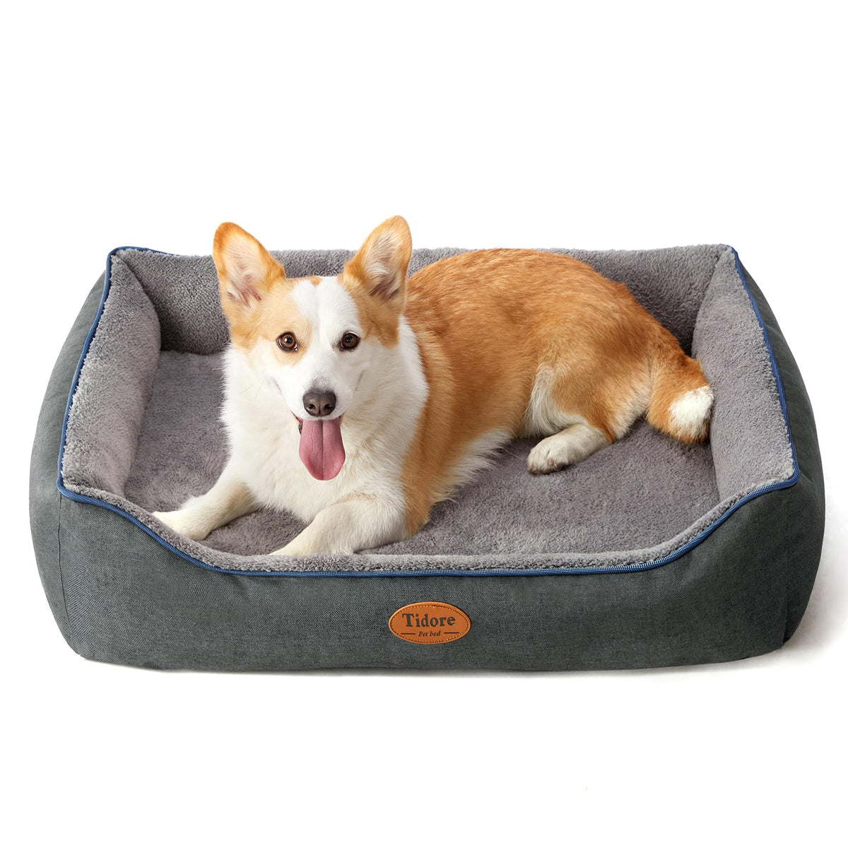 Tidore Orthopedic Dog Bed Medium Size Dog, Durable Egg Crate Foam Sofa Dog Bed with Washable Removable Cover, Waterproof Lining, Pet Beds for Medium Dogs, Navy