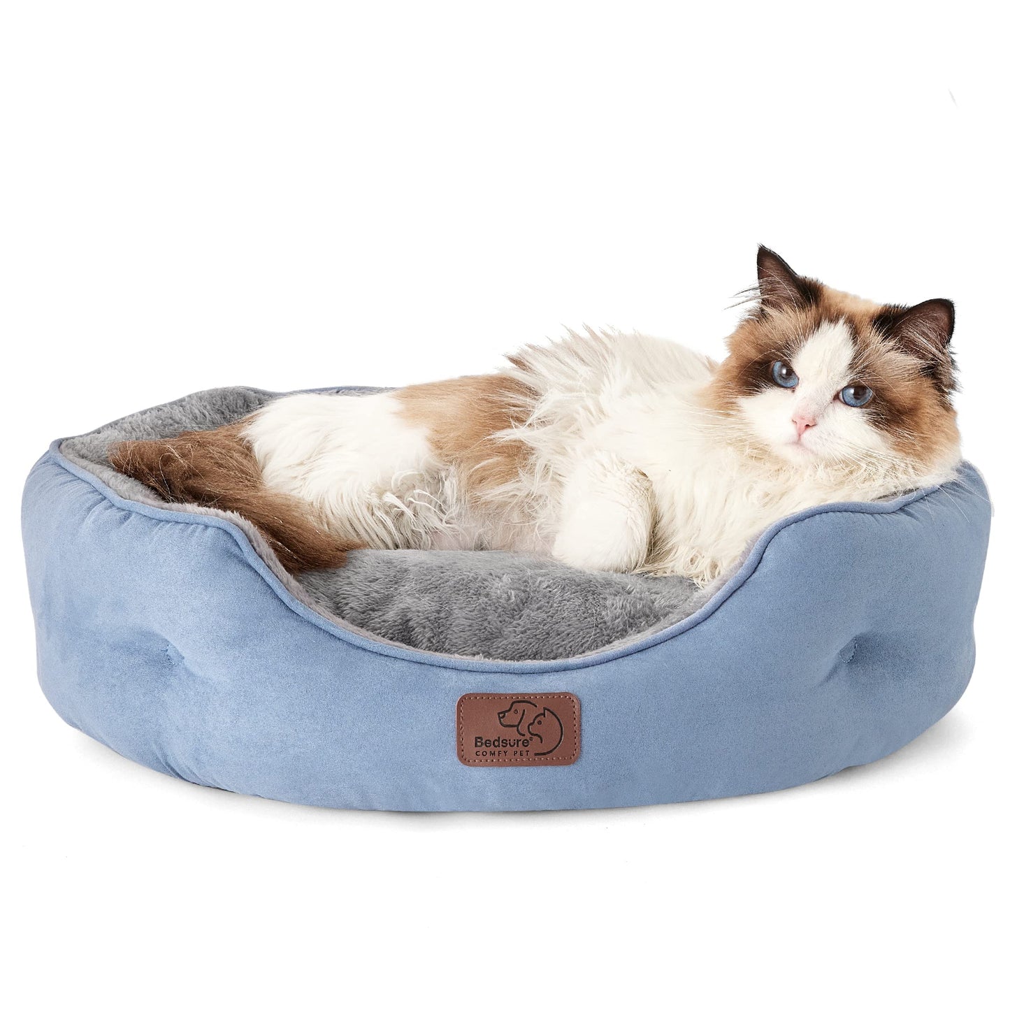 Bedsure Small Dog Bed Washable,Round Cat Beds for Indoor Cats,20in Came | Soft Plush Pet Bed,Dog Beds for Small Dogs for Puppy and Kittens,Anti-Slip Bottom,Easy to Clean