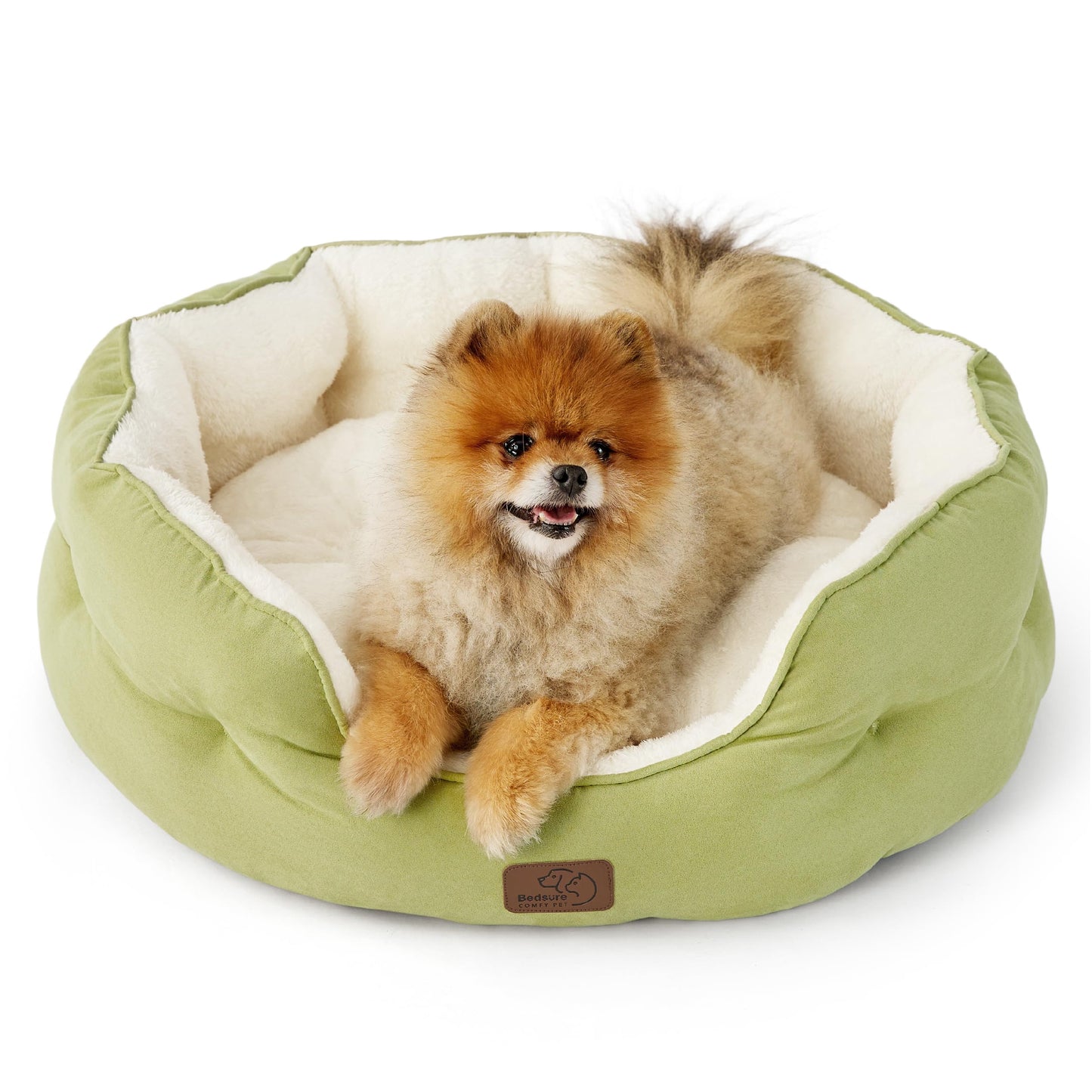 Bedsure Small Dog Bed Washable,Round Cat Beds for Indoor Cats,20in Came | Soft Plush Pet Bed,Dog Beds for Small Dogs for Puppy and Kittens,Anti-Slip Bottom,Easy to Clean