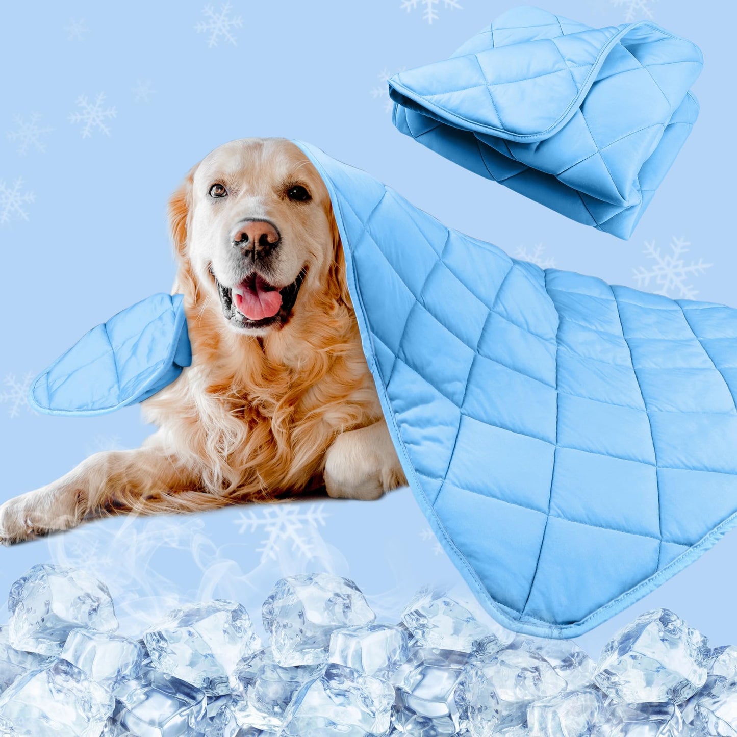 Premium Cooling Mat for Large Dogs - Washable Dog Cooling Throw Blanket，Durable Self Cooling Pet Mat for Cat, Soft Summer Blanket for Hot Weather, 28''x40''