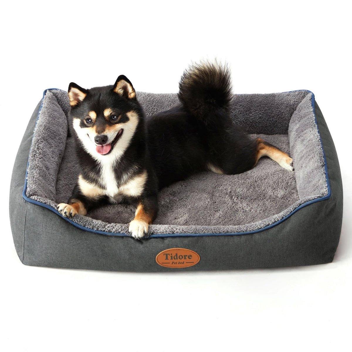 Tidore Orthopedic Dog Bed Medium Size Dog, Durable Egg Crate Foam Sofa Dog Bed with Washable Removable Cover, Waterproof Lining, Pet Beds for Medium Dogs, Navy