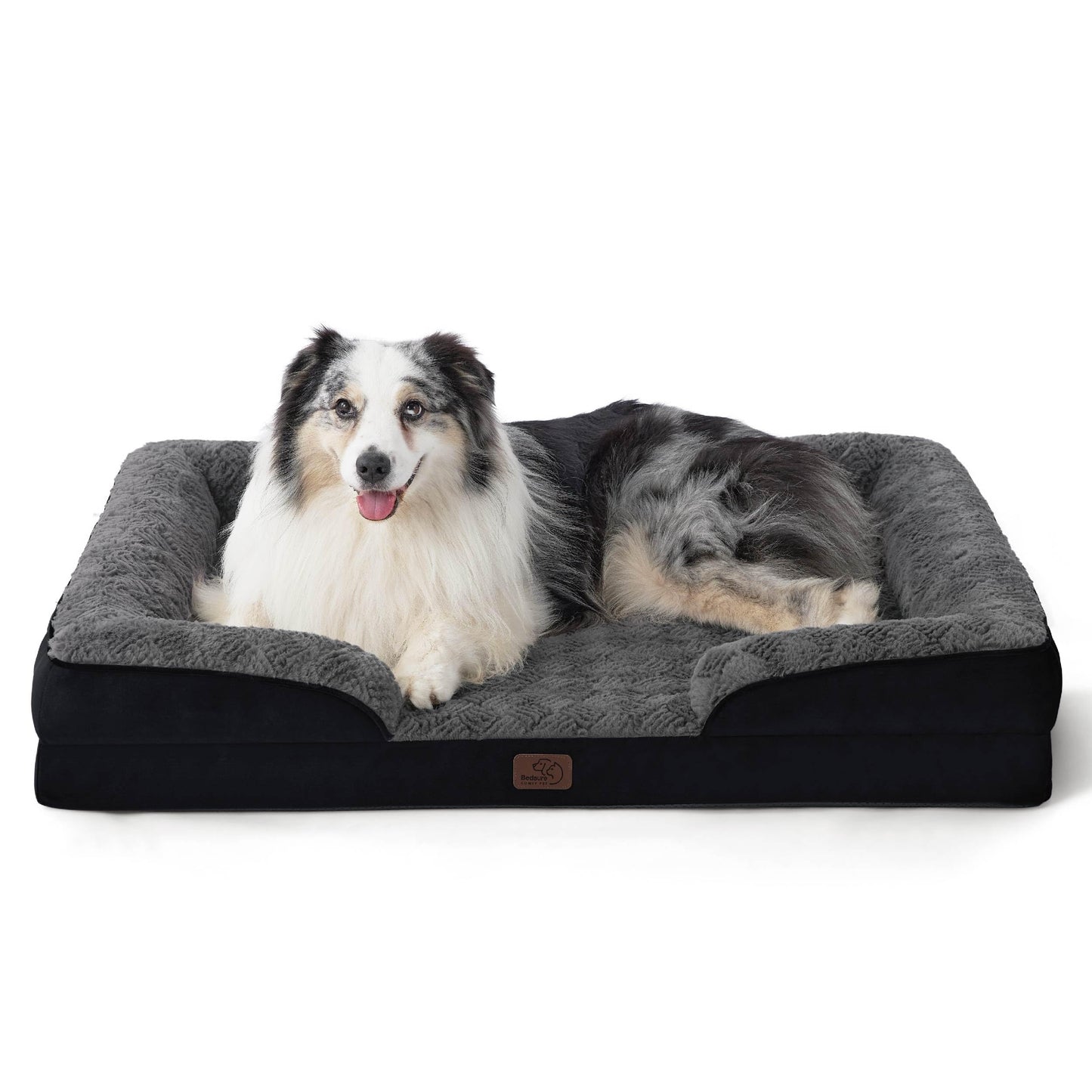 Bedsure Orthopedic Dog Bed Medium Size Dogs - Washable Small Medium Dog Cat Bed Waterproof, Comfort Cats Couch Sofa with Washable Removable Cover, Pets Bed with Nonskid Bottom, Grey, 28"