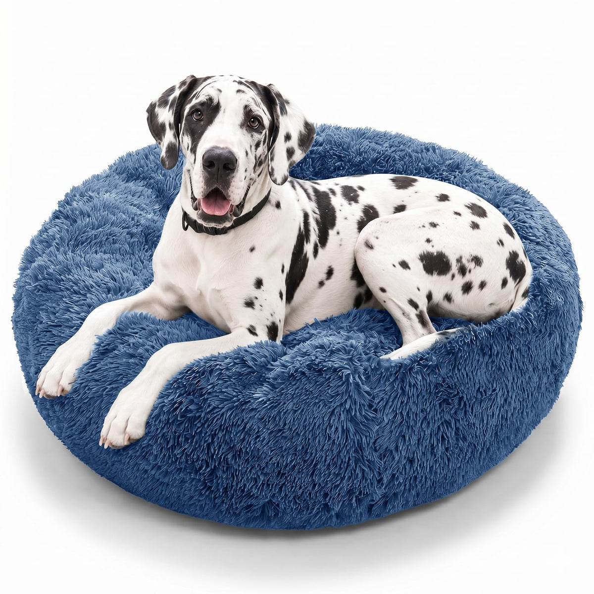JOLLYVOGUE Small Dog Bed, Calming Soft Anti-Anxiety Donut Cat Bed, Washable Round Fluffy Cushion for Small and Medium Pets (20")