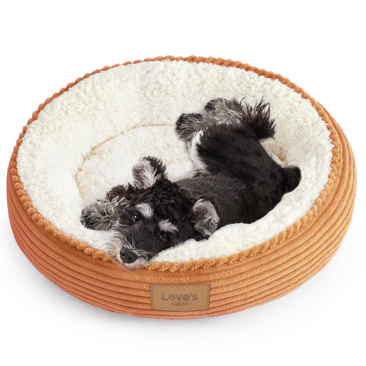 Love's cabin Round Donut Cat and Dog Cushion Bed, 20in Bed for Cats or Small Dogs, Anti-Slip & Water-Resistant Bottom, Super Soft Durable Fabric Pet Beds, Washable Luxury Cat & Dog Bed Gray