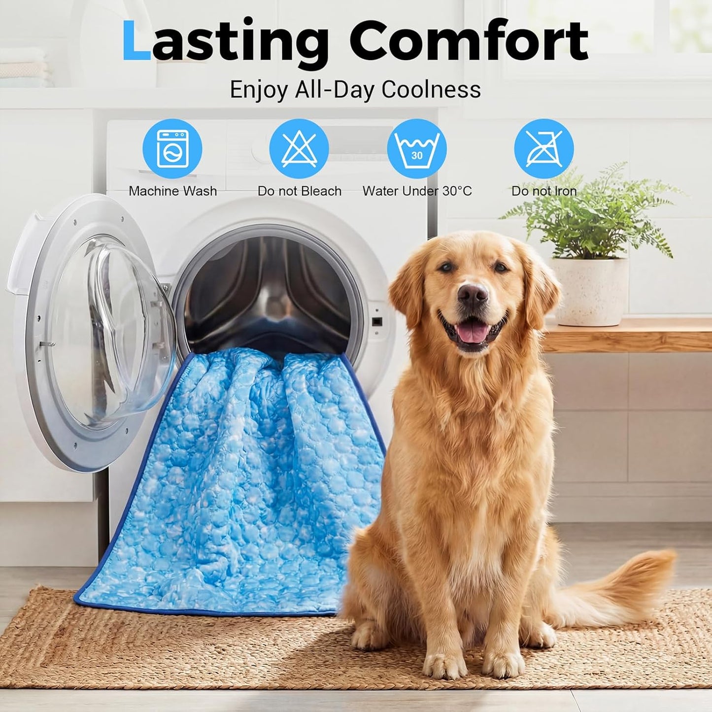 Dog Cooling Mat, Large Cooling Pad for Dogs Cats, Portable Self Cooling Dog Bed Cooling Blanket, 40" x 28" Washable Summer Pet Mat, Indoor Outdoor Green Pet Cooling Mat for Hot Summer