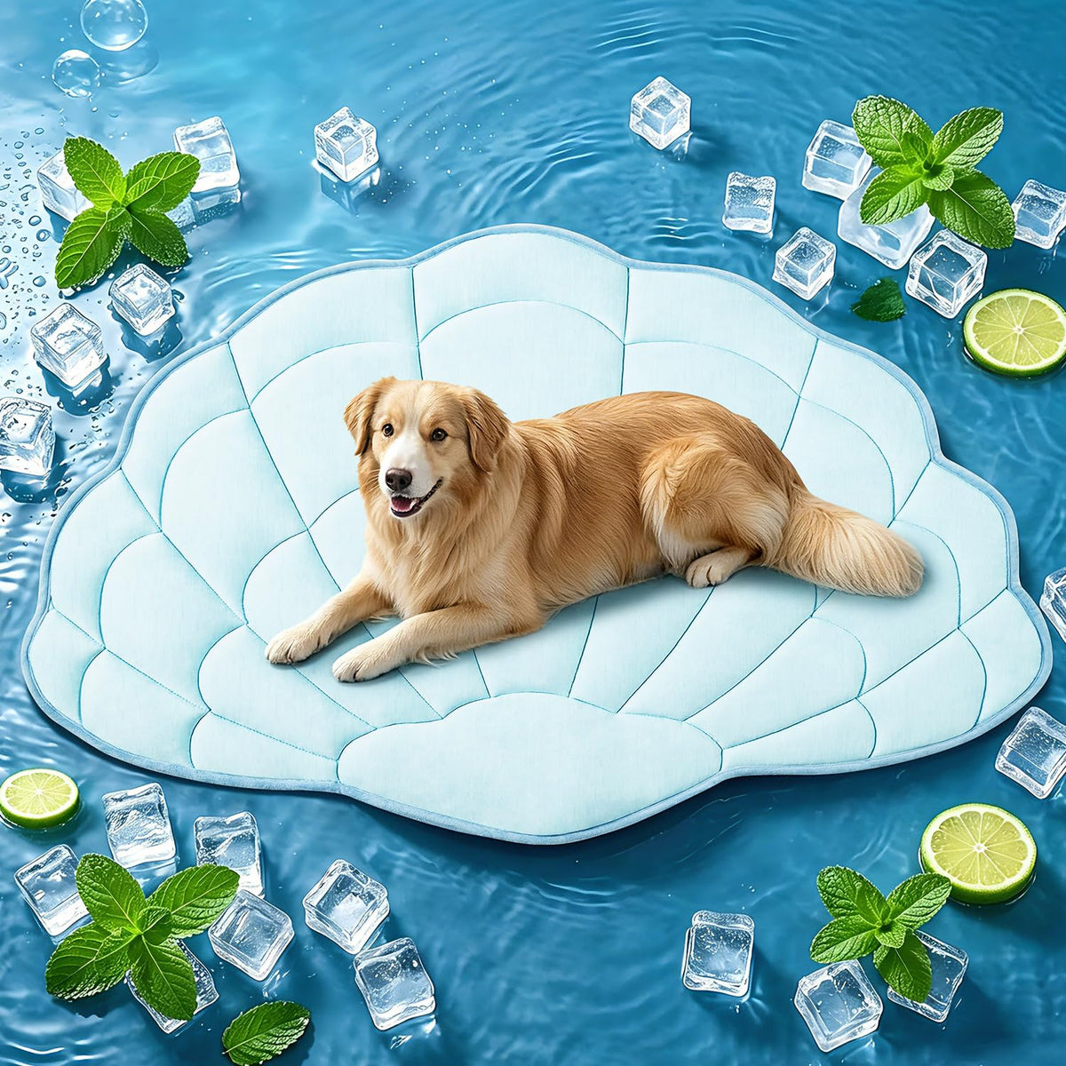 BG-BABYGO Dog Cooling Mat, 36" x 23" Reversible Self Cooling Mat for Small & Medium Dogs, Washable Cooling Pad for Pets 2.0 Summer Pet Cooling Pad for Crate Kennel Sofa Floor Outdoor Portable Green