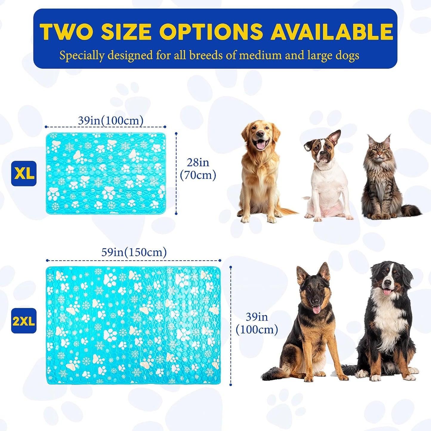 Starry Dogs Premium Waterproof Dog Cooling Blanket, 5-Layer Materials Dog Cooling Mat, Washable Pet Cooling Mat for Summer, Silver Grey Mats Medium Dogs