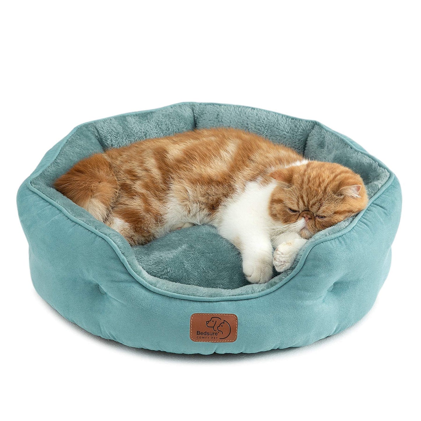 Bedsure Small Dog Bed Washable,Round Cat Beds for Indoor Cats,20in Came | Soft Plush Pet Bed,Dog Beds for Small Dogs for Puppy and Kittens,Anti-Slip Bottom,Easy to Clean