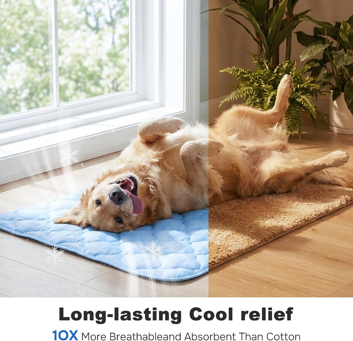 ZOMISIA Dog Cooling Mat for Extra Large Dogs, Q-Max>0.5 Thin Breathable Crate Pad for Pet, Portable Washable Kennel Pad for Summer Outdoor, 41x27, Blue