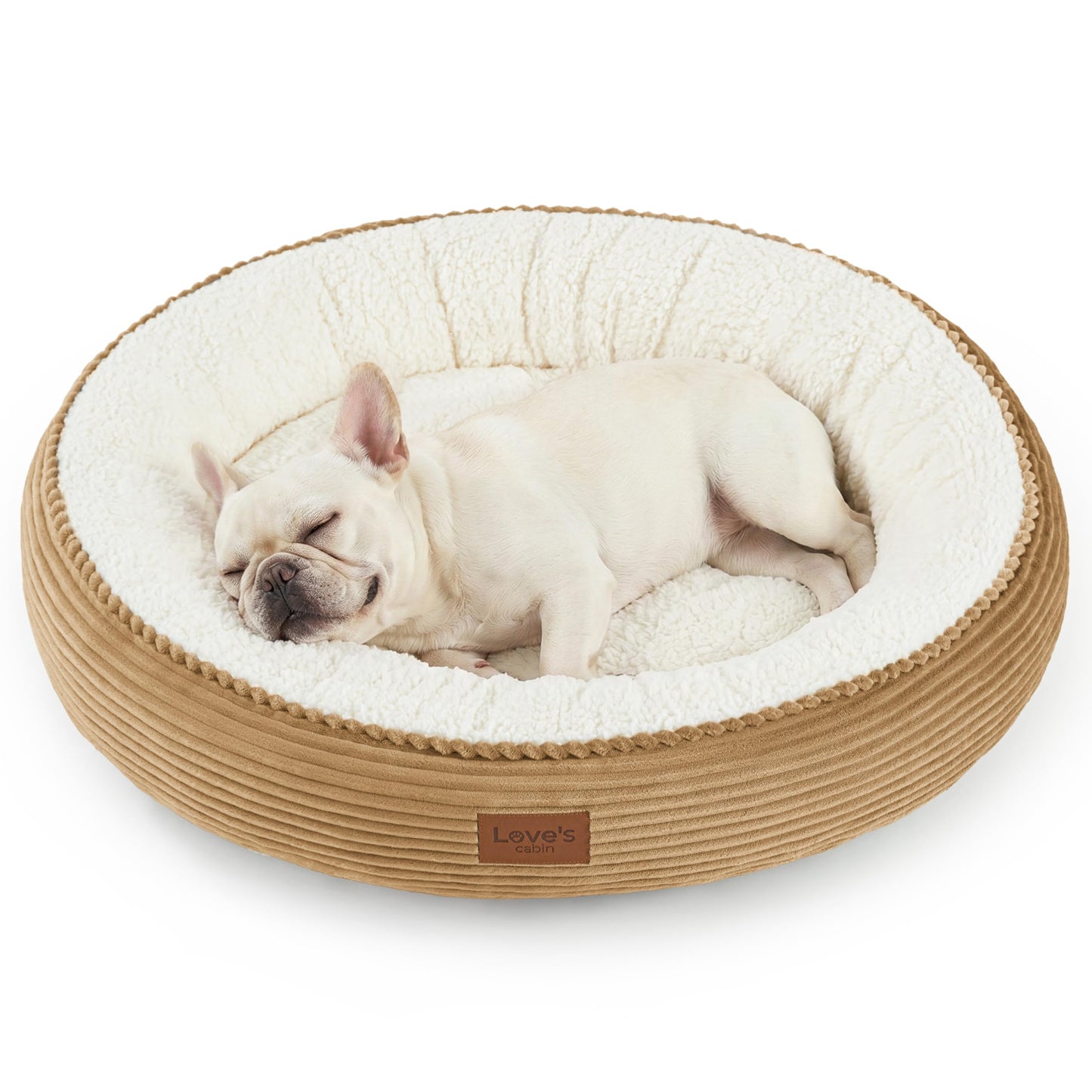 Love's cabin Round Donut Cat and Dog Cushion Bed, 20in Bed for Cats or Small Dogs, Anti-Slip & Water-Resistant Bottom, Super Soft Durable Fabric Pet Beds, Washable Luxury Cat & Dog Bed Gray