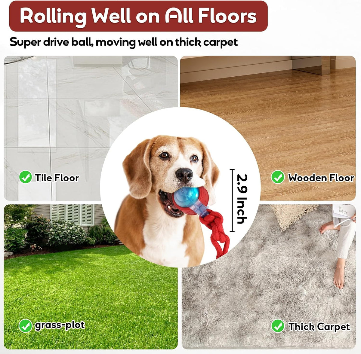 Dog Toys Interactive Dogs Squeaker with Super High-Speed Rechargeable Dog Barking Ball for Puppies