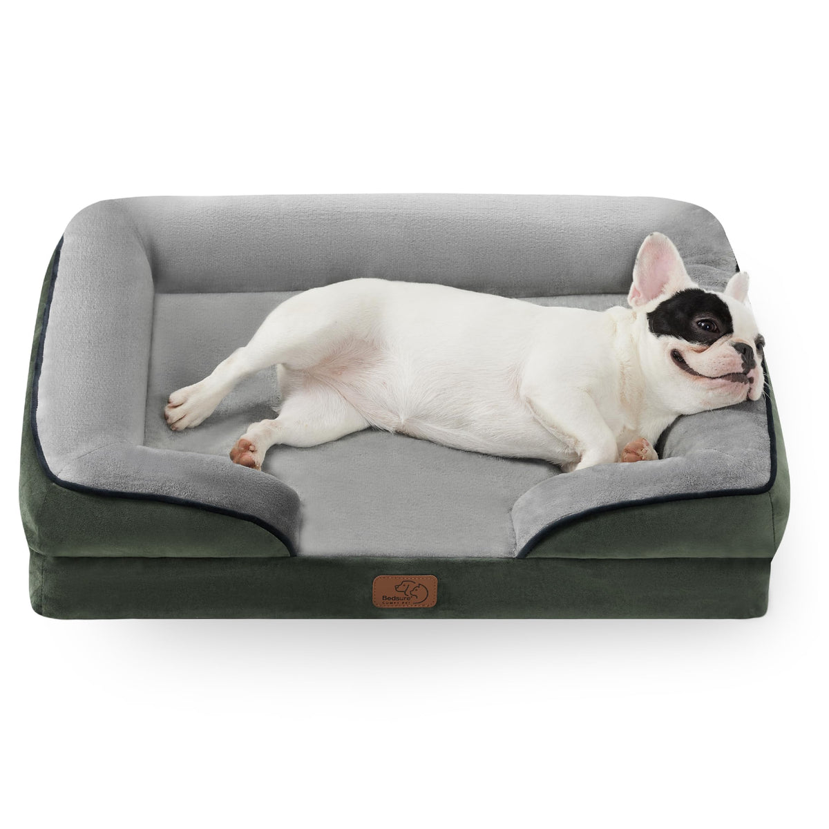 Bedsure Orthopedic Dog Bed Medium Size Dogs - Washable Small Medium Dog Cat Bed Waterproof, Comfort Cats Couch Sofa with Washable Removable Cover, Pets Bed with Nonskid Bottom, Grey, 28"