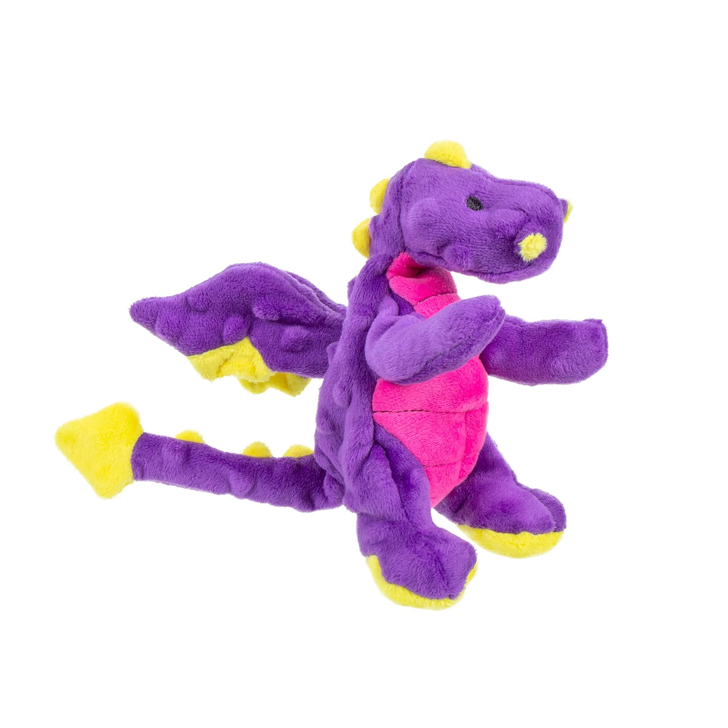 goDog Bubble Plush Dragons Squeaky Dog Toy, Chew Guard Technology - Coral, Large