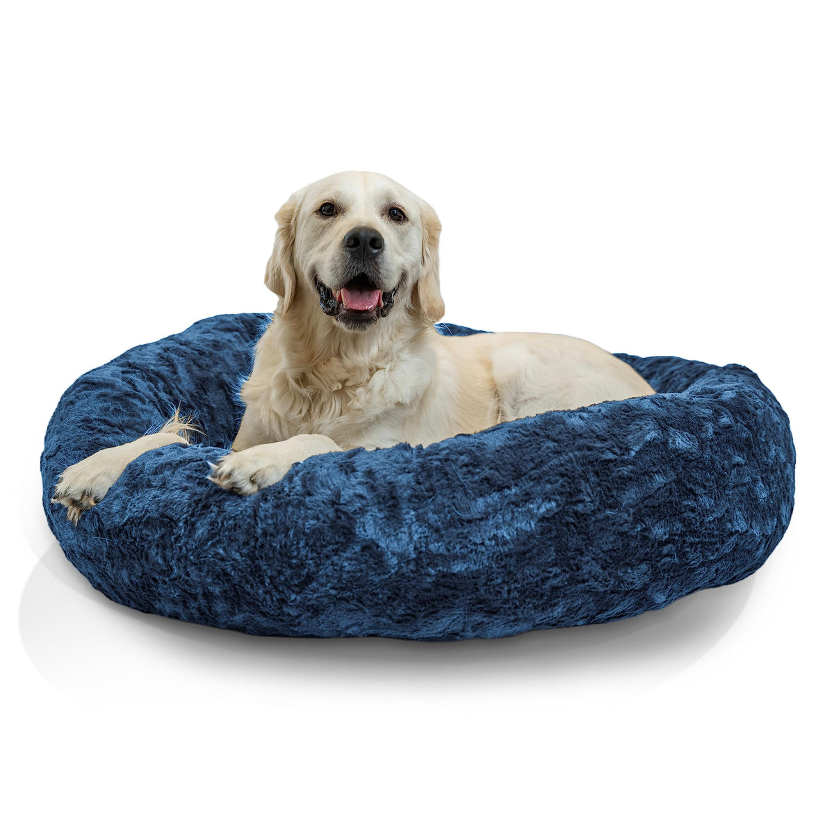 Best Friends by Sheri The Original Calming Donut Dog Bed for Small Dogs up to 25 lbs, Shag Faux Fur, Frost Gray, 23" x 23"