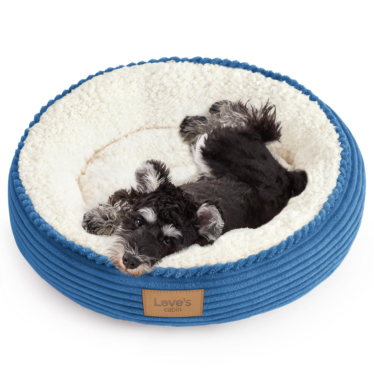 Love's cabin Round Donut Cat and Dog Cushion Bed, 20in Bed for Cats or Small Dogs, Anti-Slip & Water-Resistant Bottom, Super Soft Durable Fabric Pet Beds, Washable Luxury Cat & Dog Bed Gray