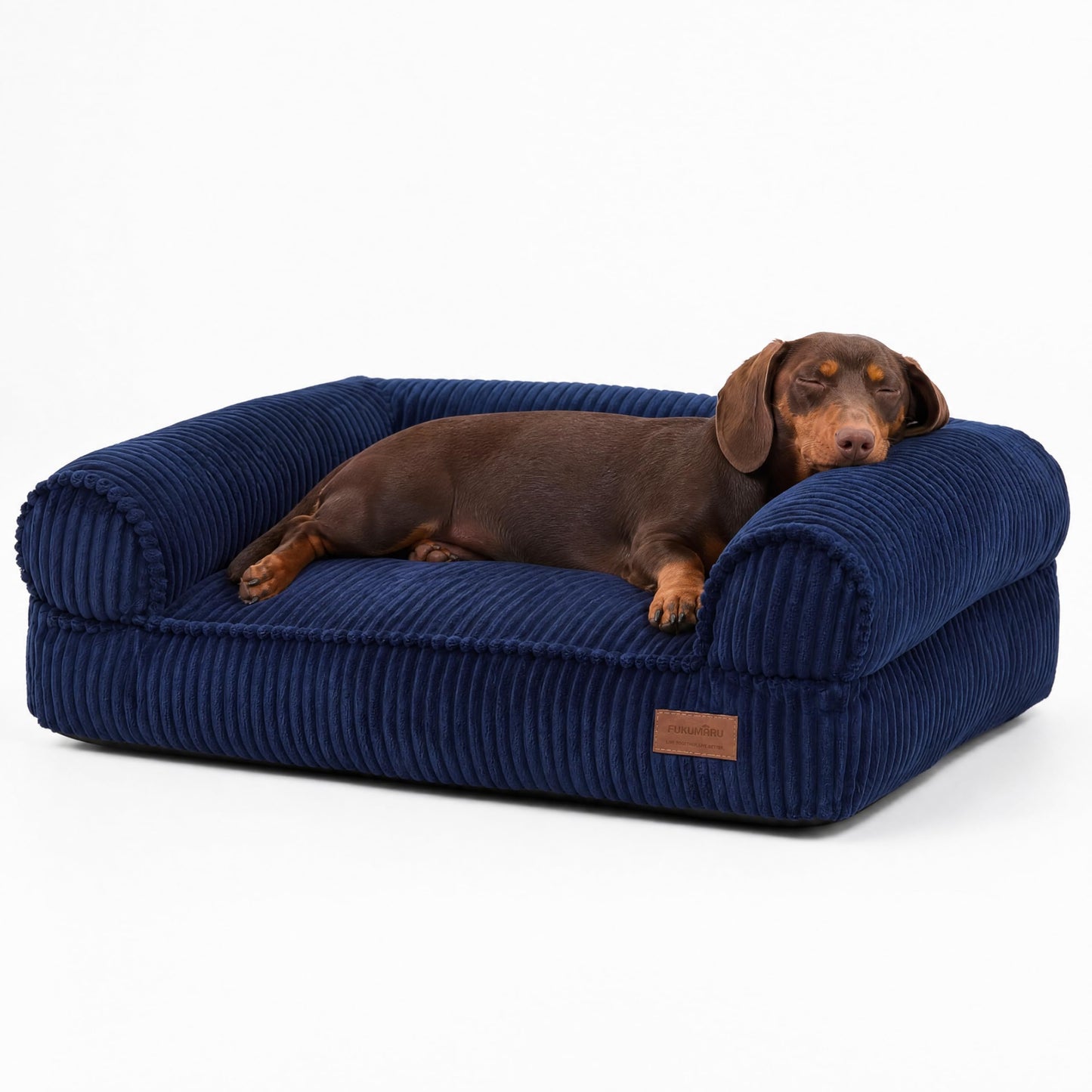 FUKUMARU Dog Couch Bed, Corduroy Cozy Cat Bed for Indoor Cats with Washable Cover, 28in Waterproof Orthopedic Dog Beds Sofa for Small Dogs and Large Cats, Cute Warm Cotton Pet Sofa, Green