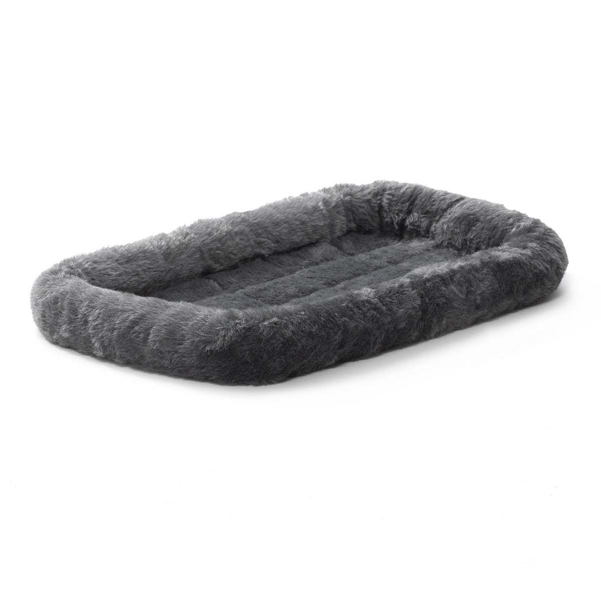 MidWest Homes for Pets QuietTime XXS Dog Bed - Gray Faux Fur Bolster, Ultra-Soft and Machine Washable, Fits 18-Inch Crates and Carriers, for Small Dogs and Cats