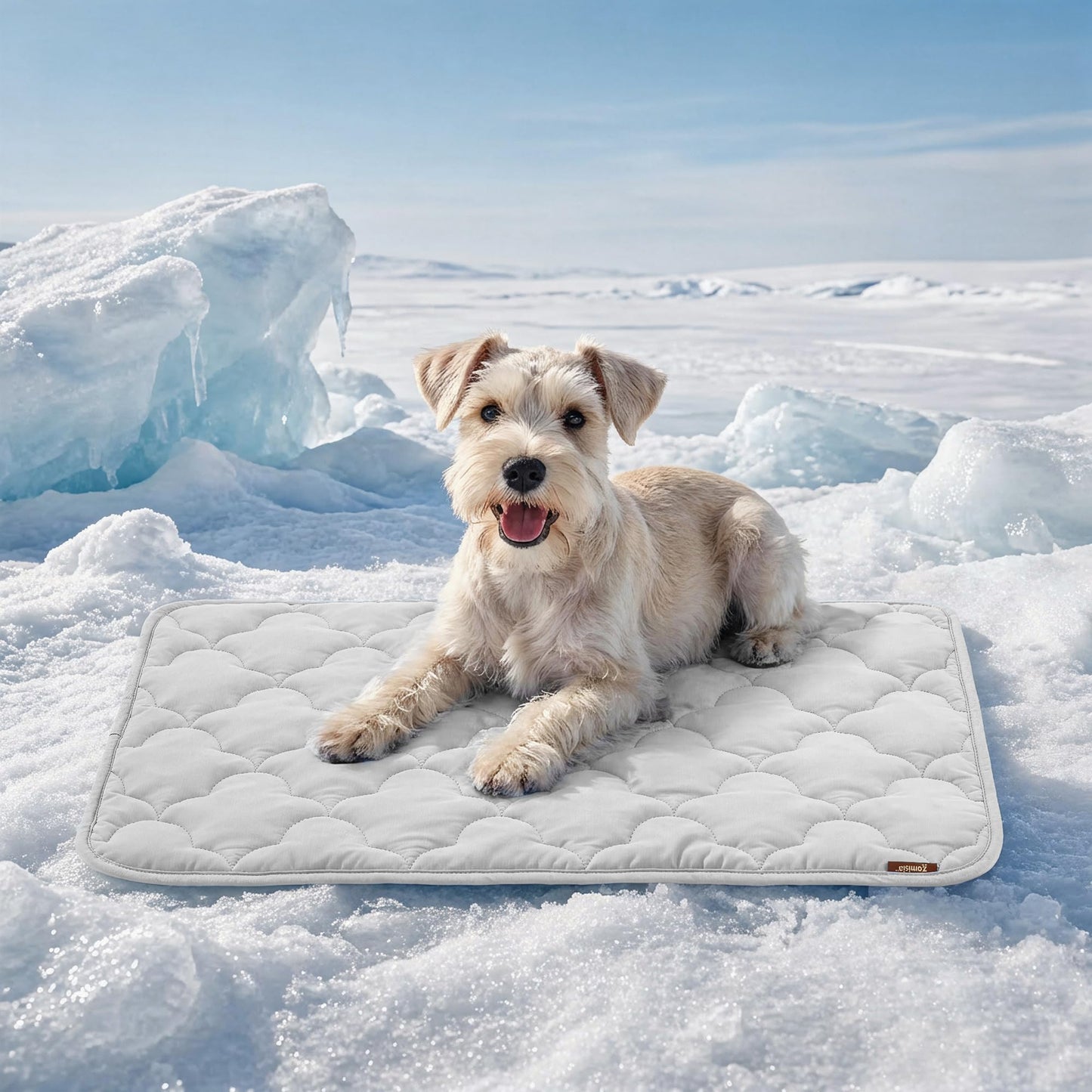 ZOMISIA Dog Cooling Mat for Extra Large Dogs, Q-Max>0.5 Thin Breathable Crate Pad for Pet, Portable Washable Kennel Pad for Summer Outdoor, 41x27, Blue