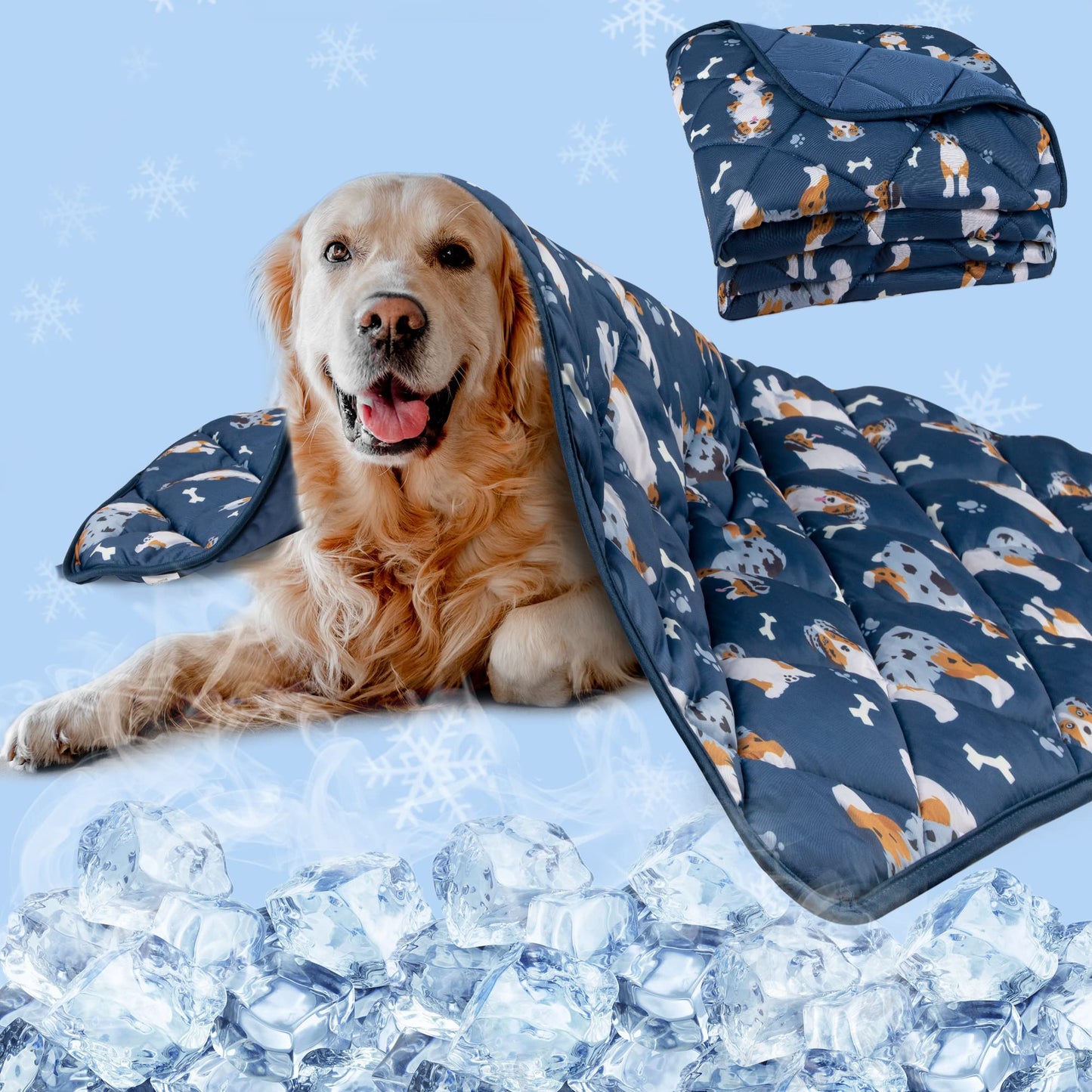 Premium Cooling Mat for Large Dogs - Washable Dog Cooling Throw Blanket，Durable Self Cooling Pet Mat for Cat, Soft Summer Blanket for Hot Weather, 28''x40''