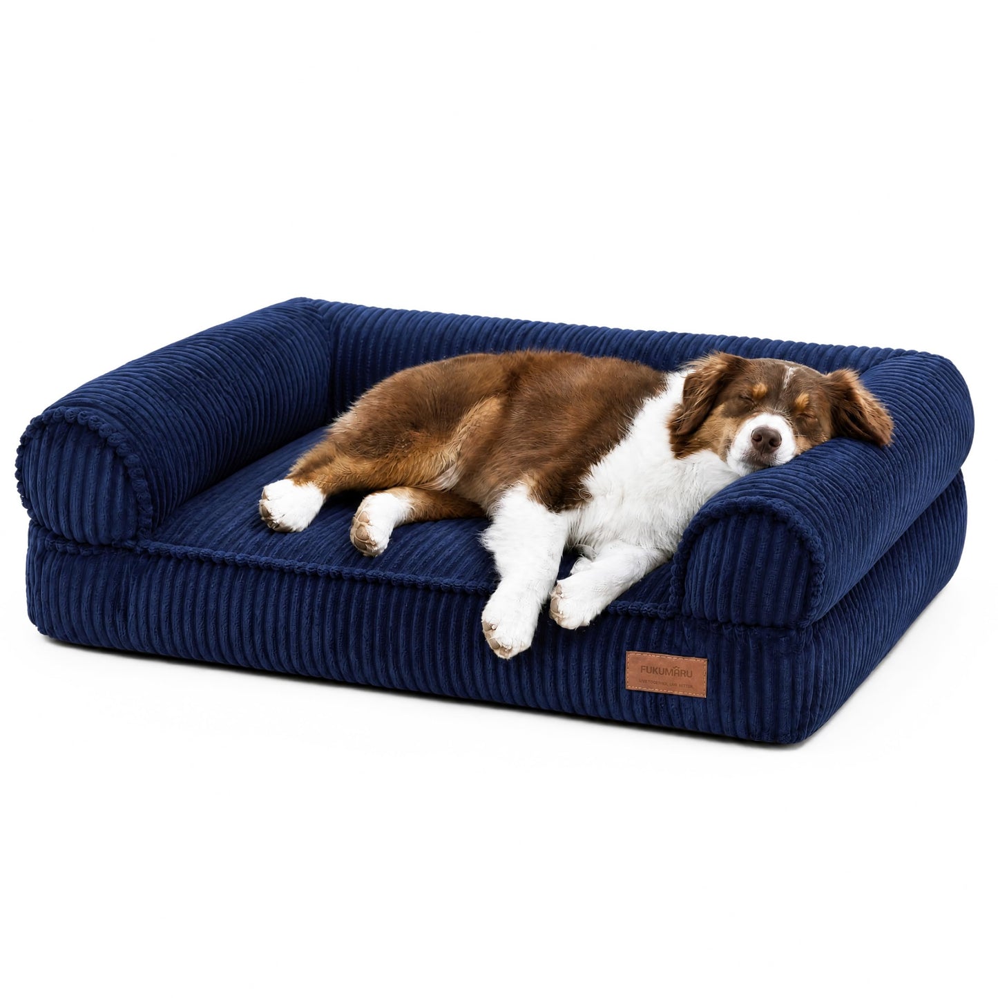 FUKUMARU Dog Couch Bed, Corduroy Cozy Cat Bed for Indoor Cats with Washable Cover, 28in Waterproof Orthopedic Dog Beds Sofa for Small Dogs and Large Cats, Cute Warm Cotton Pet Sofa, Green