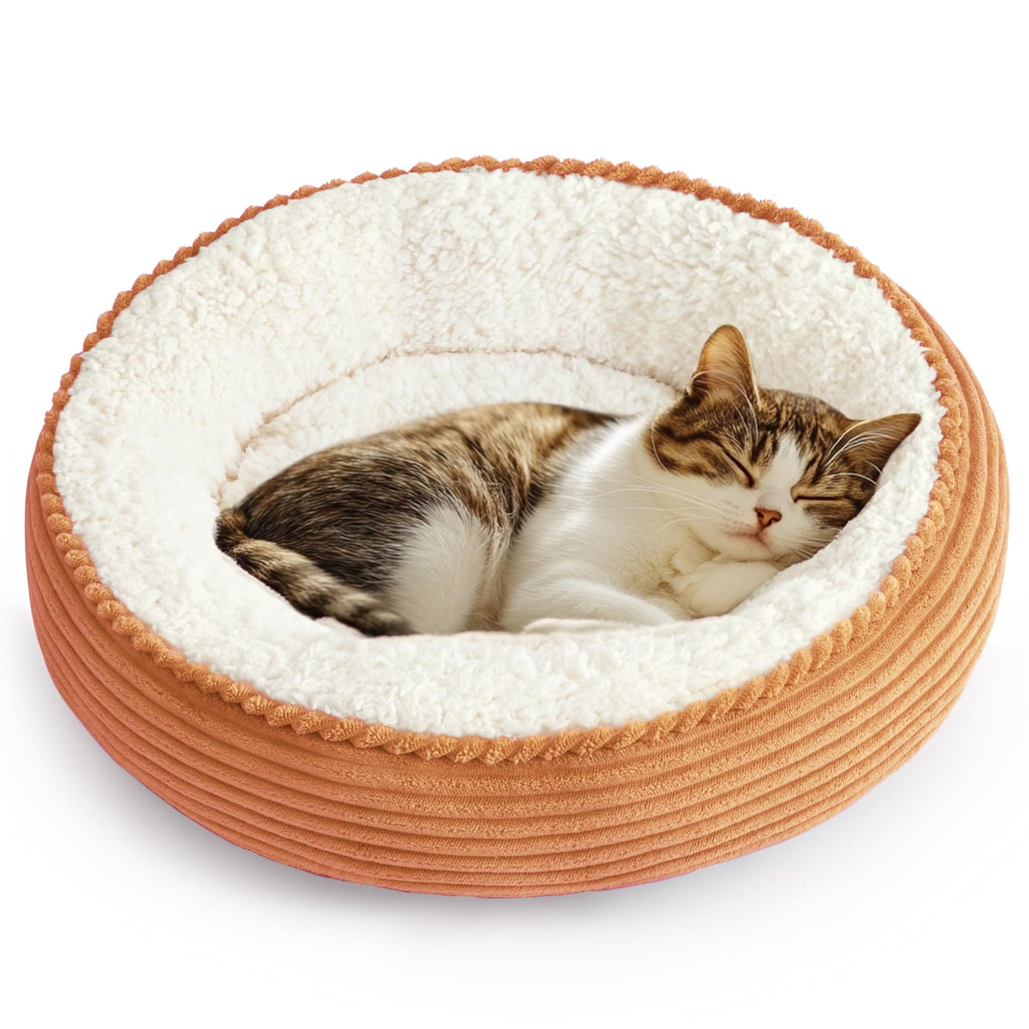 Love's cabin Round Donut Cat and Dog Cushion Bed, 20in Bed for Cats or Small Dogs, Anti-Slip & Water-Resistant Bottom, Super Soft Durable Fabric Pet Beds, Washable Luxury Cat & Dog Bed Gray